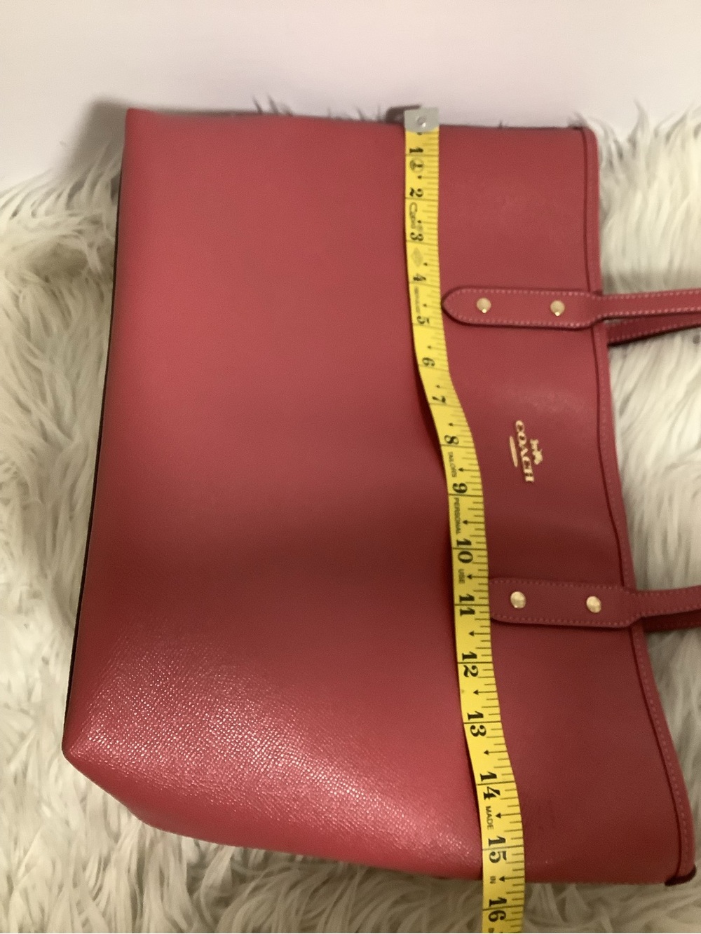Coach Rose mauve Crossgrain Leather Tote with Gold Hardware - Picture 7 of 16